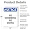 Signmission No Swimming No Diving, 12 in W x Rectangle, Plastic OS-2PACK-NS-P-1218-V-14878 - alternate 6